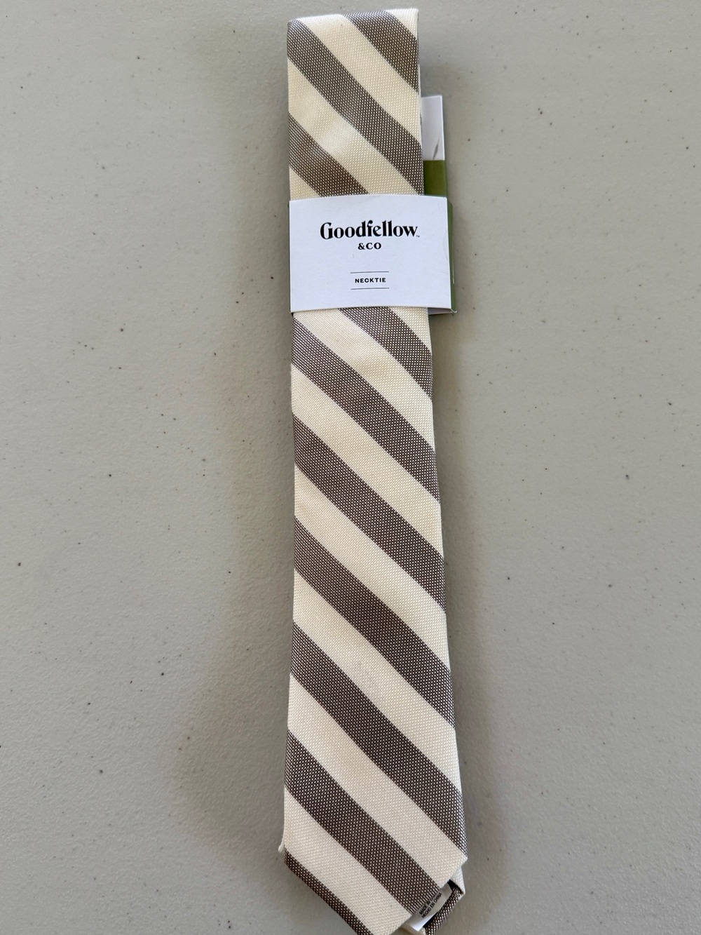 Goodfellow & Co Taupe Striped Neck Tie 271 New